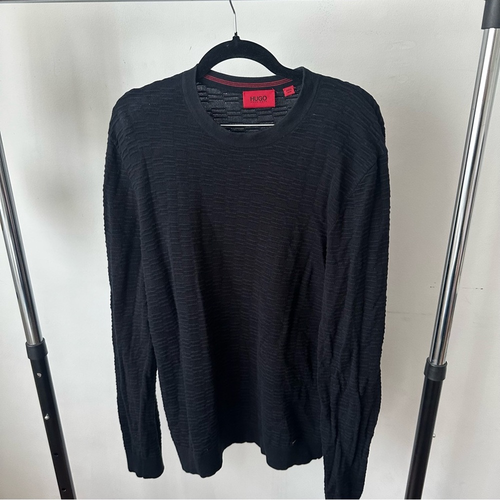 HUGO Black Textured Sweater